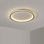 Flush mount ceiling light modern LED round dimmable, metal and acrylic