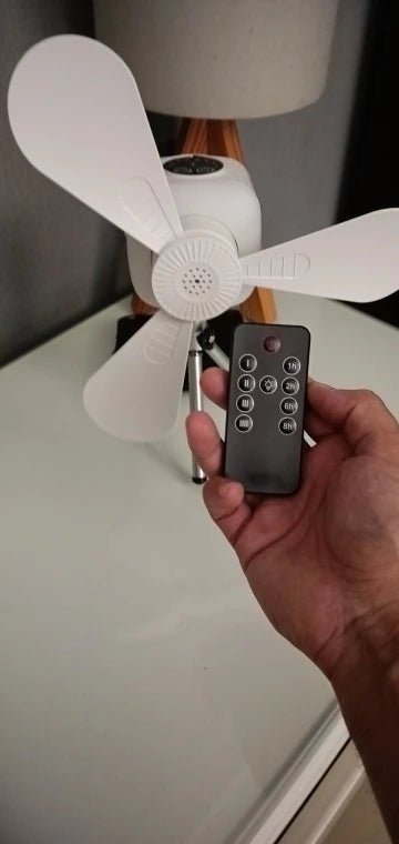 DC Ceiling Fan with LED Light | Rechargeable, Remote Control | Portable, 3 Speeds