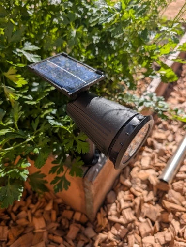 Solar path lights outdoor 9 LED spotlights IP65 waterproof brightness adjustable garden driveway