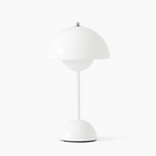 Cordless table lamp with modern dome design, rechargeable LED and touch control