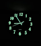 Wall Clock | Silent Non Ticking, Wooden Design, Night Light | 12 Inch
