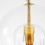 Glass globe pendant light in clear and amber, Nordic style ceiling fixture