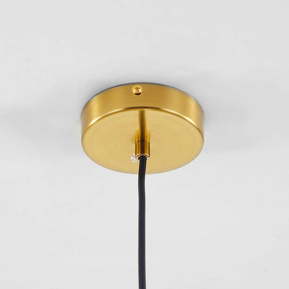 Glass globe pendant light in clear and amber, Nordic style ceiling fixture
