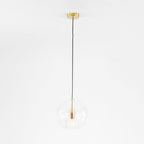 Glass globe pendant light in clear and amber, Nordic style ceiling fixture