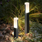 Solar garden lights black metal path light with motion sensor, outdoor IP65