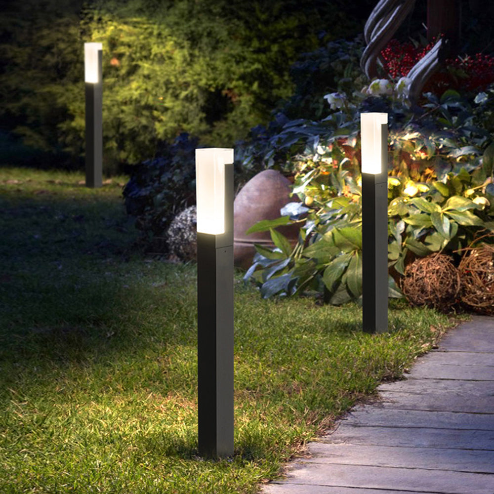 Solar garden lights black metal path light with motion sensor, outdoor IP65