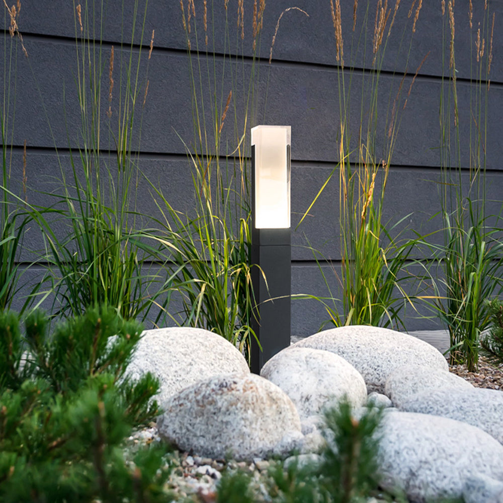 Solar garden lights black metal path light with motion sensor, outdoor IP65