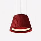 Acoustic pendant light with sound-absorbing felt shade and integrated 4000K LED