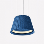 Acoustic pendant light with sound-absorbing felt shade and integrated 4000K LED