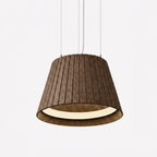 Acoustic pendant light with sound-absorbing felt shade and integrated 4000K LED