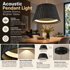 Lampa wisząca akustyczna | pochłaniająca dźwięk, LED, filcowy klosz