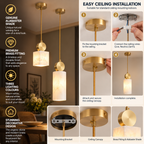 Alabaster Pendant Light | Brass Fitting, G9, AC 110-240V