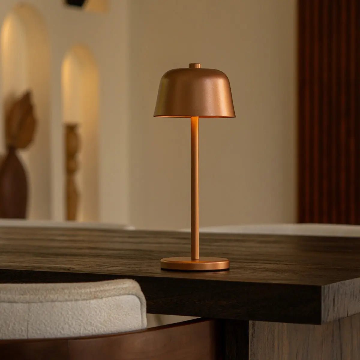 Fleur | Rechargeable Table Lamps Set | 4x Cordless Copper Lamps & Charging Station