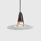 Alabaster pendant light with gold and bronze metal frame, GU10 indoor ceiling lamp