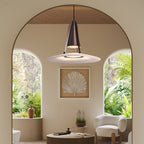 Alabaster pendant light with gold and bronze metal frame, GU10 indoor ceiling lamp