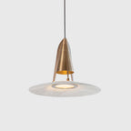 Alabaster pendant light with gold and bronze metal frame, GU10 indoor ceiling lamp