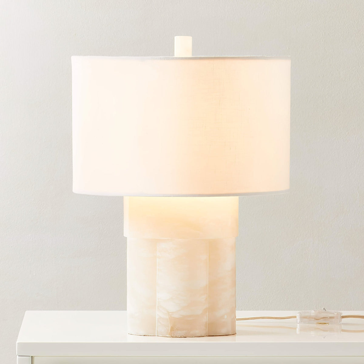 Alabaster Table Lamp | White, E27 Bulb, Indoor LED Lamp