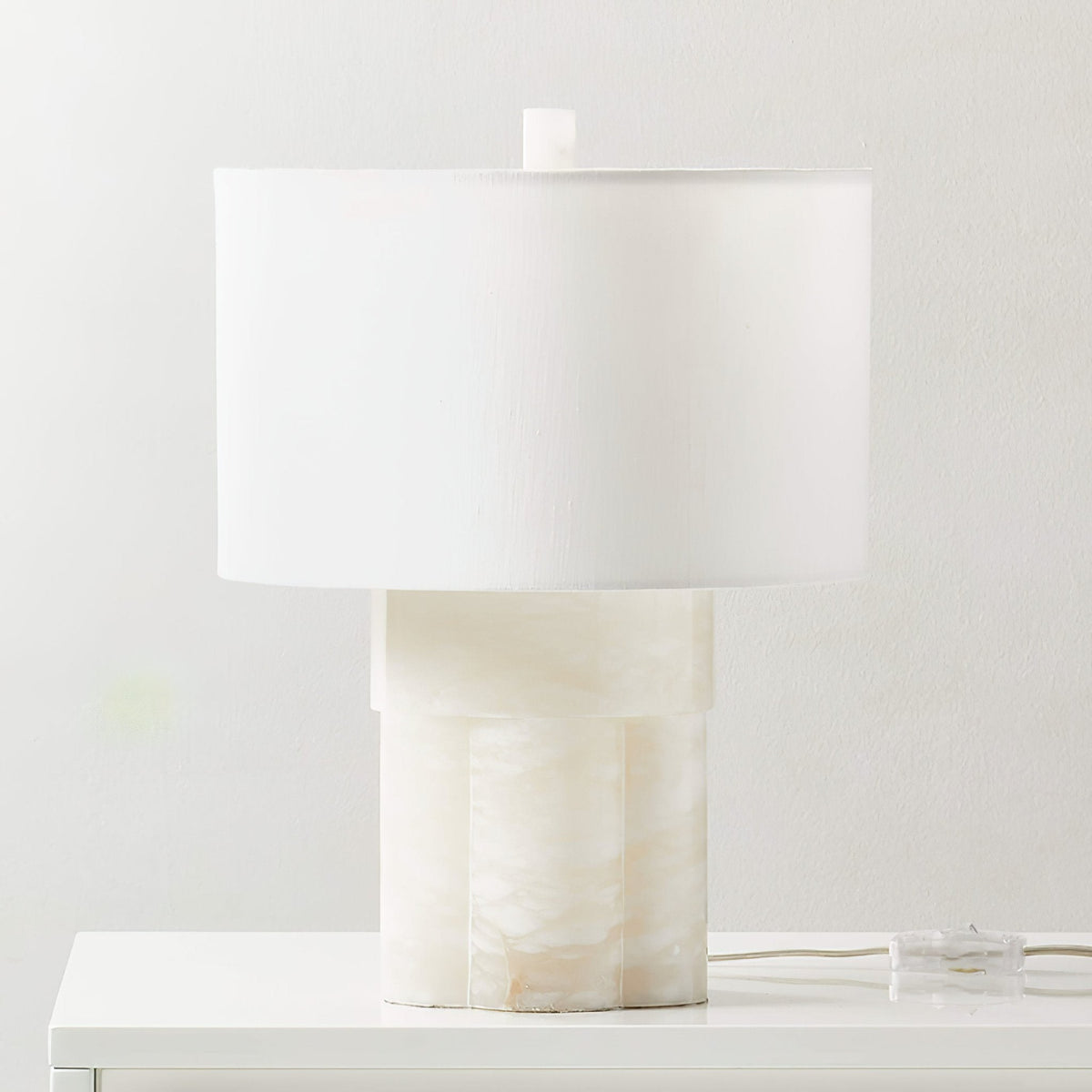 Alabaster Table Lamp | White, E27 Bulb, Indoor LED Lamp