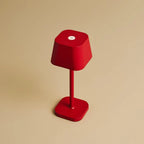 Rechargeable table lamps set 4x berry red with magnetic charging station, cordless dimmable