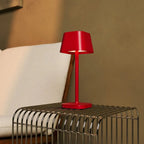 Rechargeable table lamps set 4x berry red with magnetic charging station, cordless dimmable