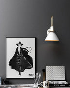 Wall lamp wall sconce 1-light with wrought iron cone shade