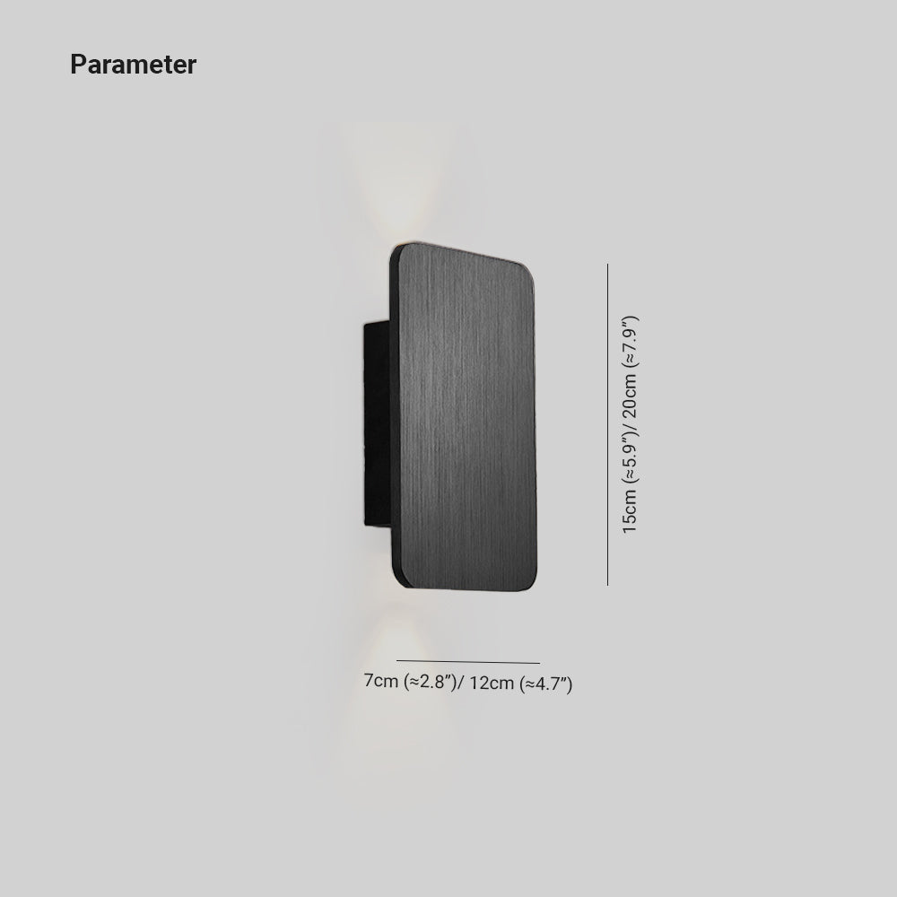 Indoor wall lamp modern LED rectangular metal fixture in multiple colour options