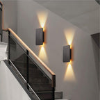 Indoor wall lamp modern LED rectangular metal fixture in multiple colour options