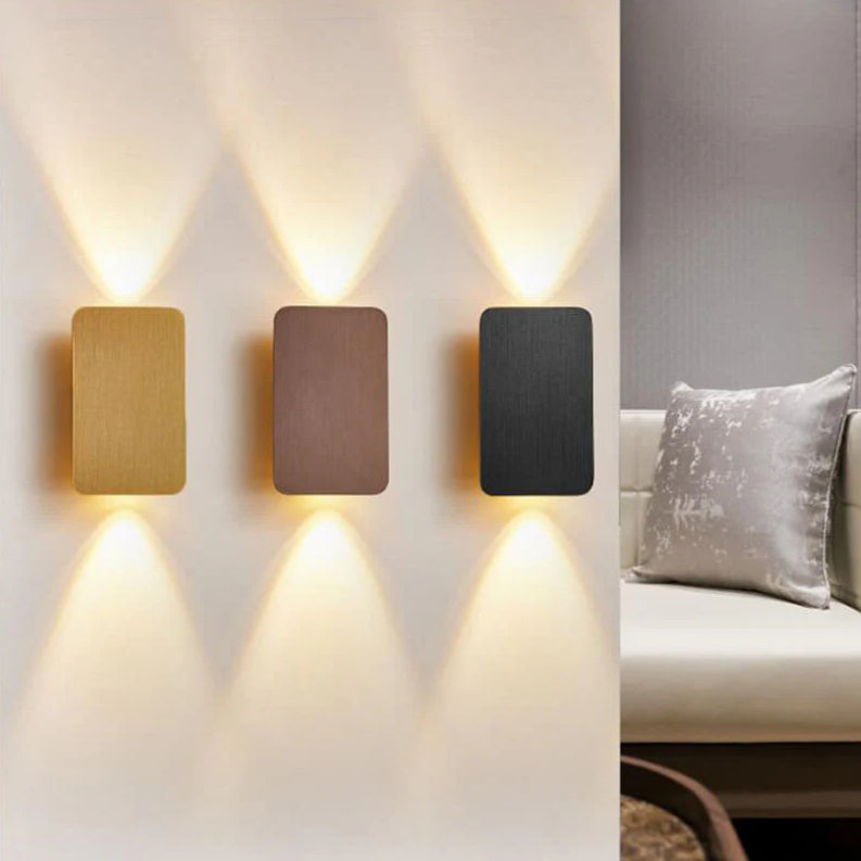 Wall sconce LED rectangular Nordic minimalist aluminum frosted glass 2-light indoor