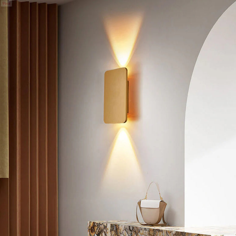 Wall sconce LED rectangular Nordic minimalist aluminum frosted glass 2-light indoor
