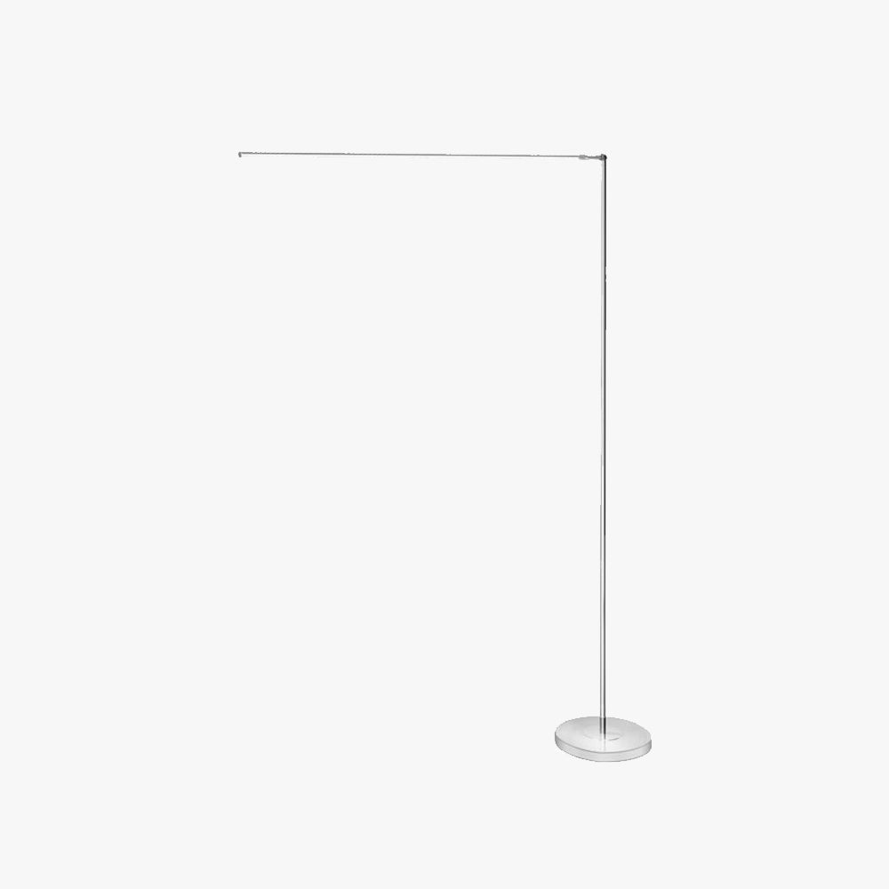 Minimalist linear LED floor lamp in metal and acrylic, modern streamline design, 2 colour options