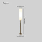 White cylindrical floor lamp 180cm with pleated fabric shade and metal base, minimalist indoor lighting