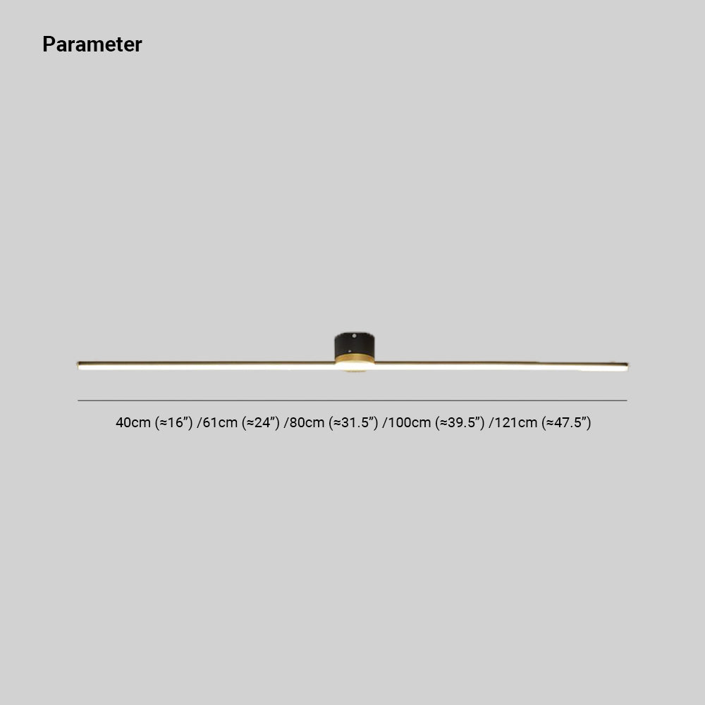 Flush mount ceiling light linear LED for bedroom and living room, sleek metal and silicone gel design