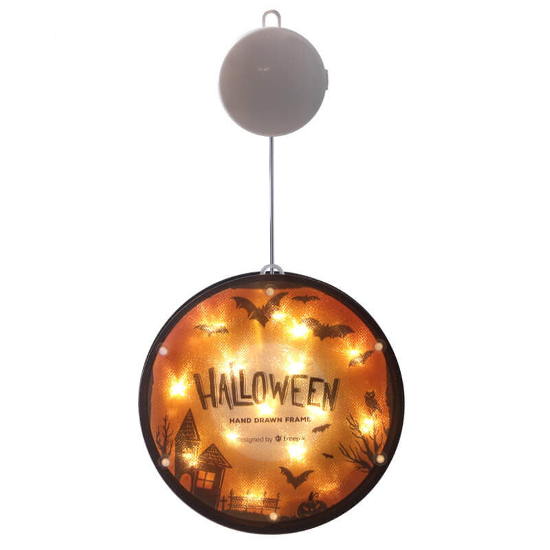 LED string lights Halloween with colourful fabric lampshade, modern design