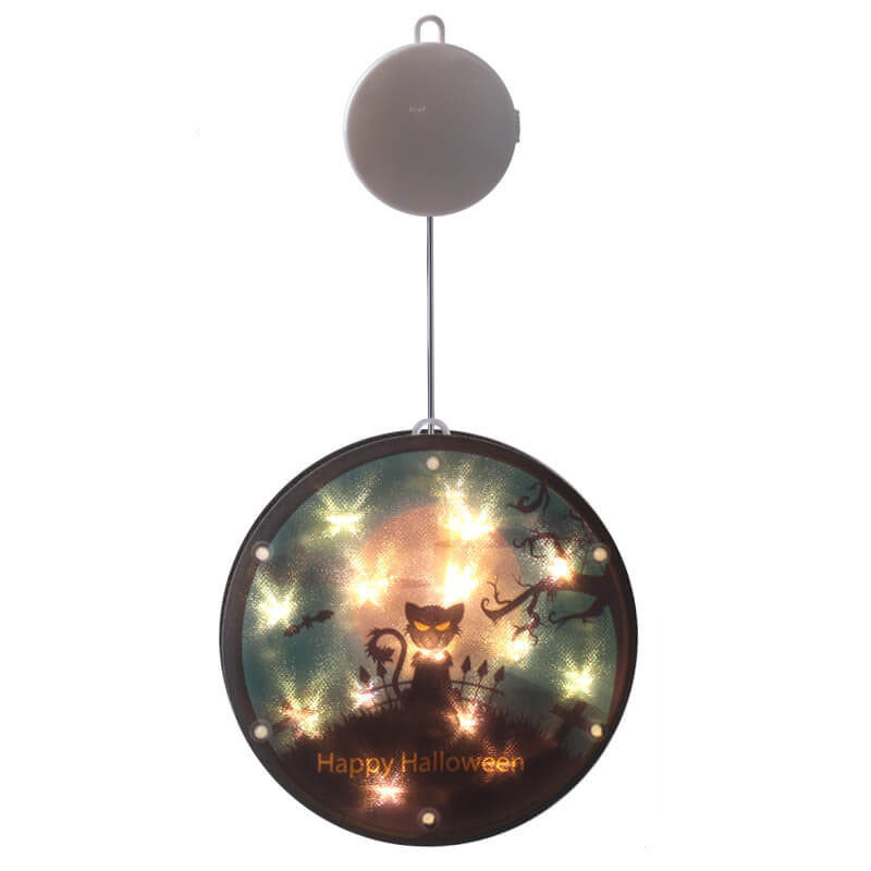 LED string lights Halloween with colourful fabric lampshade, modern design