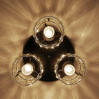K9 crystal ceiling light 3-light black fixture with E27 compatibility, contemporary style