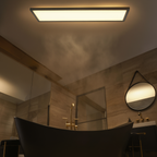 Black LED ceiling light IP44 dimmable 58cm for bathrooms