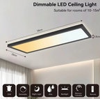 Black LED ceiling light IP44 dimmable 58cm for bathrooms