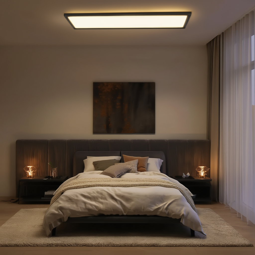 Black LED ceiling light IP44 dimmable 58cm for bathrooms