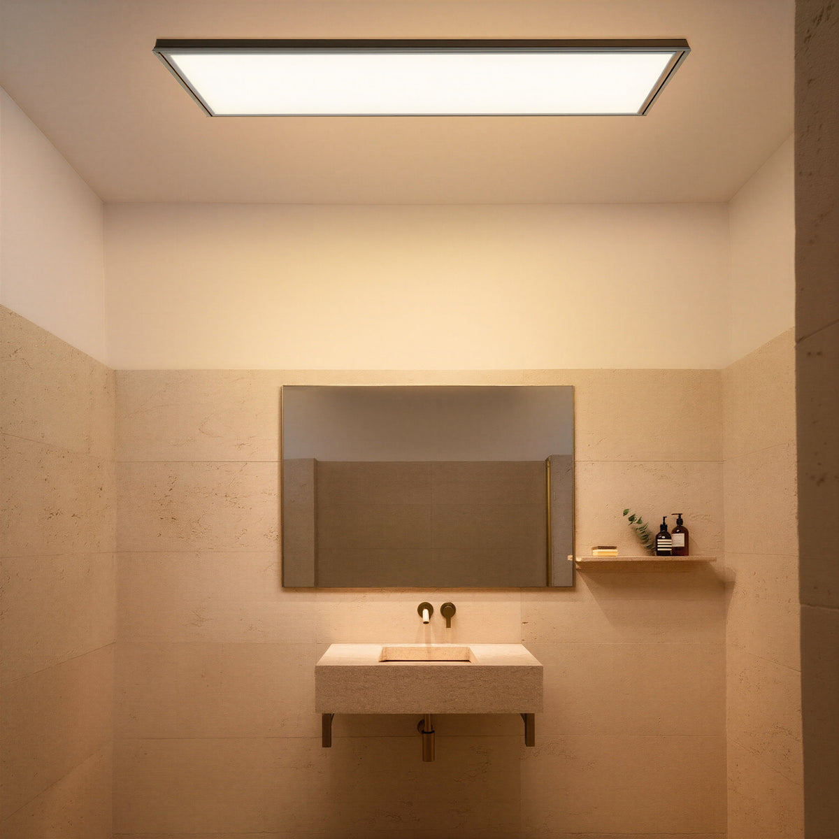 Black LED ceiling light IP44 dimmable 58cm for bathrooms