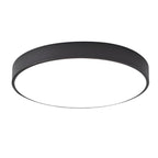Low profile round LED ceiling light with acrylic diffuser and minimal frame
