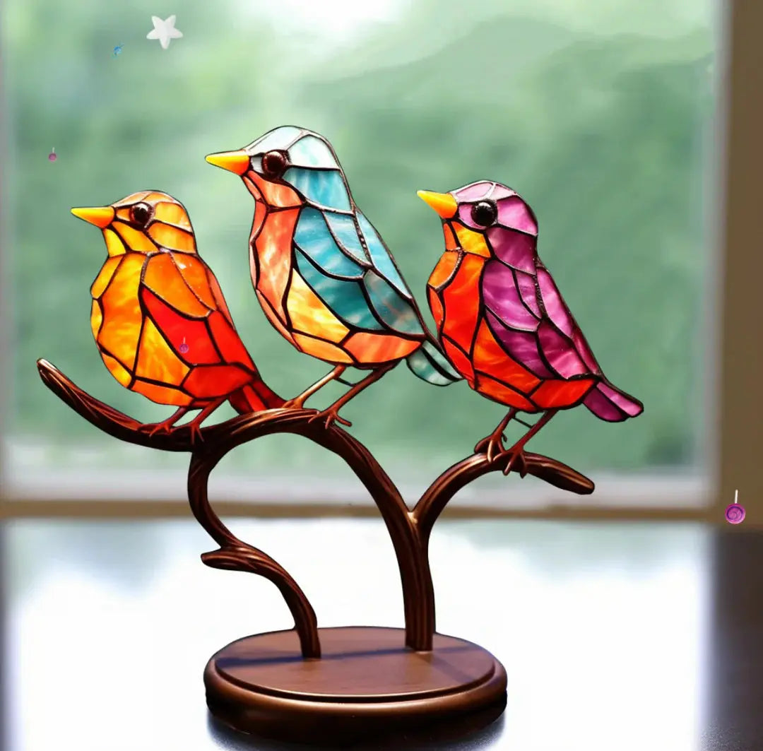 Window bird decoration hanging sun catcher ornament, reflective light