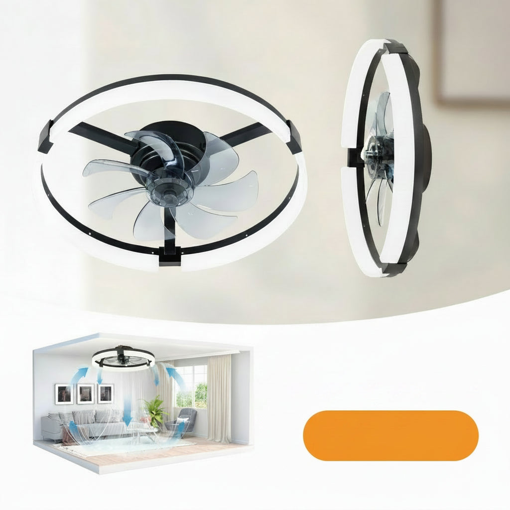 DC ceiling fan with LED light, dimmable, 6 speeds, remote and app control