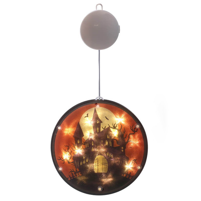 LED string lights Halloween with colourful fabric lampshade, modern design