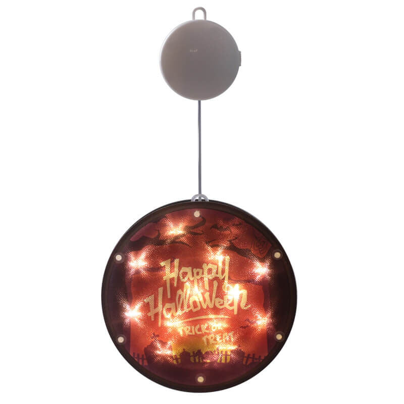 LED string lights Halloween with colourful fabric lampshade, modern design