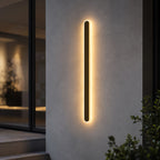 Linear outdoor wall light IP65 dimmable LED minimalist black metal