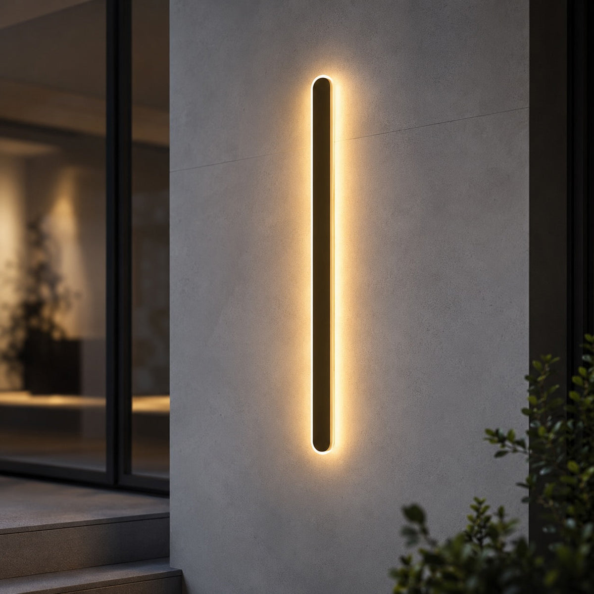 Linear outdoor wall light IP65 dimmable LED minimalist black metal