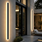 Linear outdoor wall light IP65 dimmable LED minimalist black metal