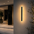 Linear outdoor wall light IP65 dimmable LED minimalist black metal