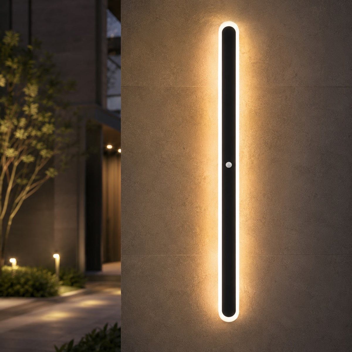 Linear outdoor wall light IP65 dimmable LED minimalist black metal
