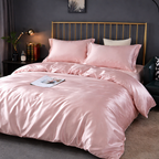 Luxury Satin Cotton Bedding Set - King Queen Silky Bed Linen